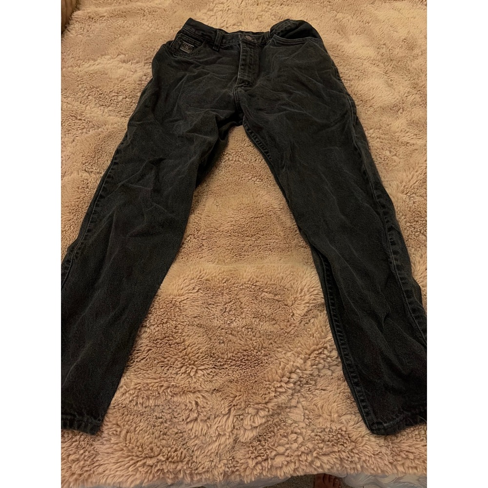Wrangler For Women Vintage High Waisted Tapered Leg Black Jeans Size 10 Petite